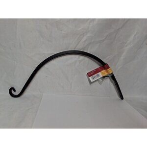 Panacea Curved Plant Hanger / Hook, Wall Mount,  Forged , Black, 15 Inch. 89411
